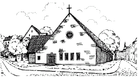 Neue Kirche Bleistiftzeichnung